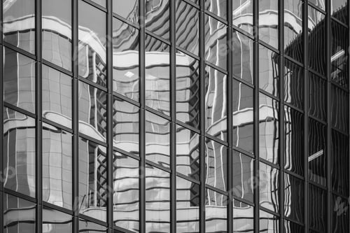 Preview: Hong Kong Commercial Building Close Up; Black And White Style