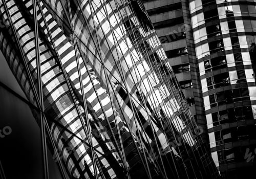 Preview: Windows Of Business Building In Hong Kong With B&W Color