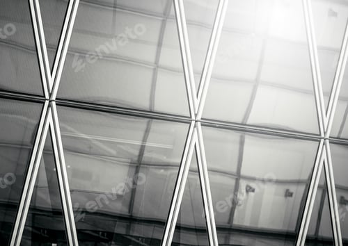 Preview: Modern Commercial Building Close Up ; Black And White Style