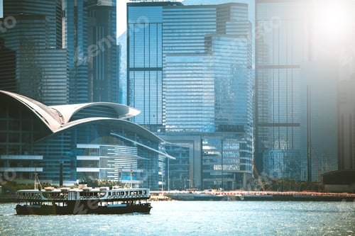 Preview: Hong Kong Cityscraper With Sun Ray