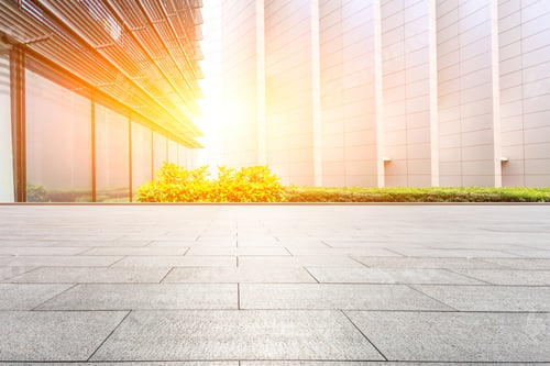 Preview: Empty Square Floor And Modern City Commercial Building Scenery