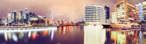 Preview: Modern Urban Architectural Landscape Panoramic View At Night In Shanghai