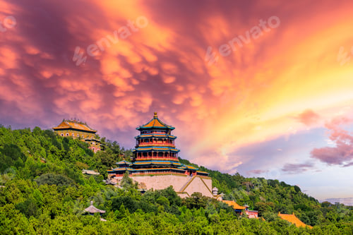 Preview: Imperial Summer Palace In Beijing At Sunset,China.