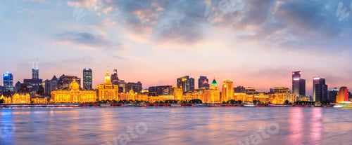 Preview: Beautiful City Skyline Night Scene At The Bund,Shanghai