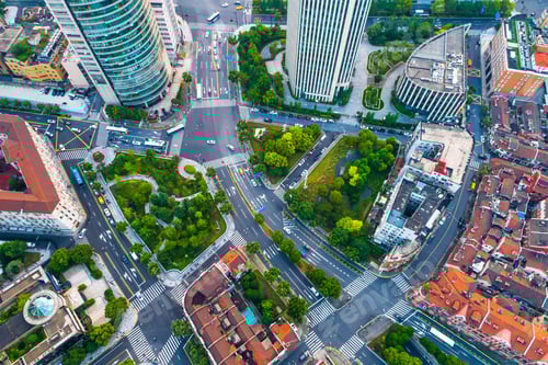 Preview: Aerial View Of The Shanghai City,China.