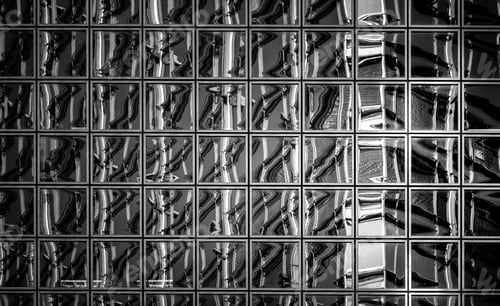 Preview: Modern Office Building Detail, Glass Surface With B&W Color