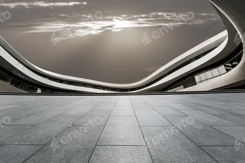 Preview: Empty Floor And Modern Architectural Passageway