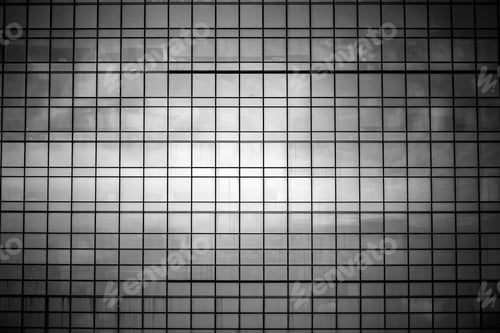 Preview: Windows Of Business Building In Hong Kong With B&W Color