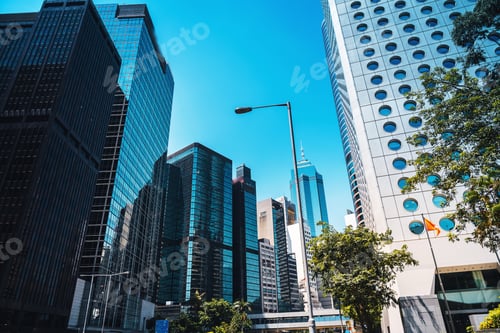 Preview: Modern Office Building Close Up In Hong Kong