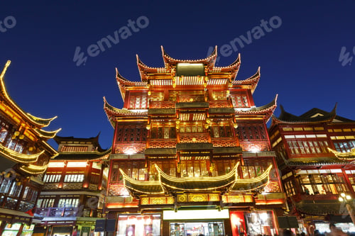 Preview: Shanghai'S Famous Traditional Architecture Of Yuyuan Garden At Night