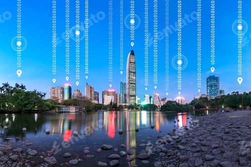 Preview: Modern City With Wireless Network Connection Concept,Shenzhen