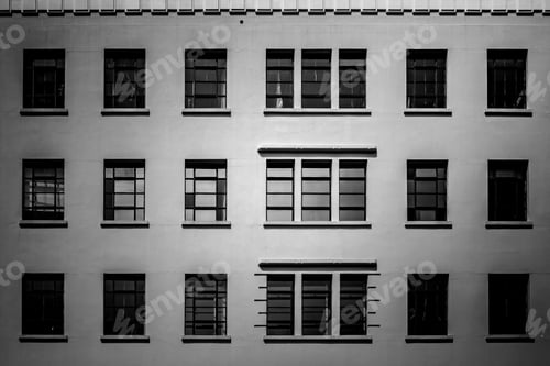 Preview: Windows Of Commercial Building With B&W Color