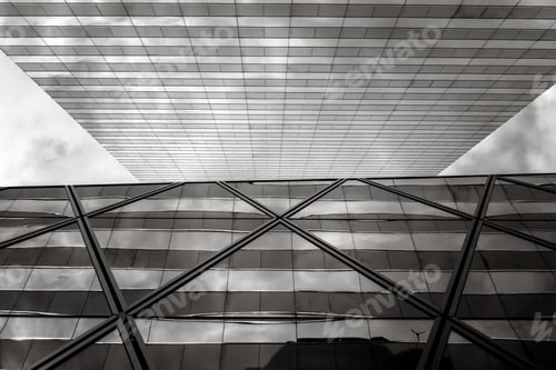 Preview: Modern Office Building Detail, Glass Surface With B&W Color