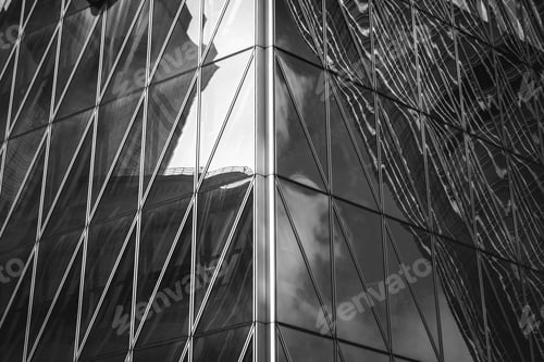 Preview: Hong Kong Commercial Building Close Up With B&W Color