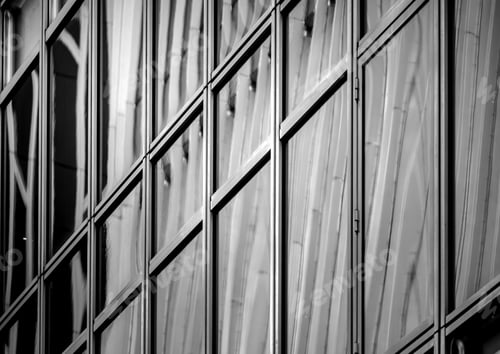 Preview: Modern Office Building Detail, Glass Surface With B&W Color