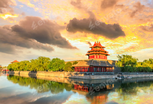 Preview: Watchtower Of Forbidden City At Sunset,Beijing,China
