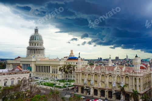 Preview: Havana Capitol As Storm Clouds Gather