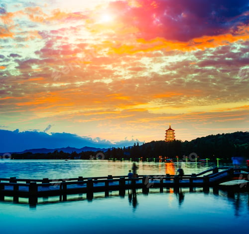 Preview: Beautiful Hangzhou West Lake Scenery At Sunset