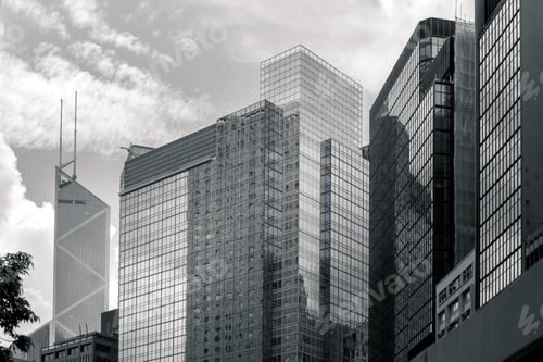 Preview: Commercial Building In Hong Kong With B&W Color