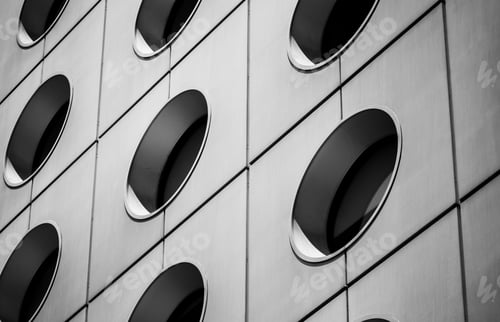 Preview: Modern Office Building Detail, Glass Surface With B&W Color