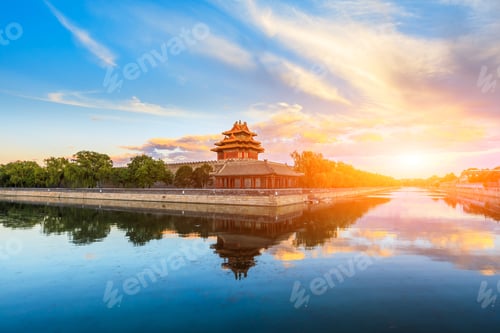 Preview: Watchtower Of Forbidden City At Sunset,Beijing,China