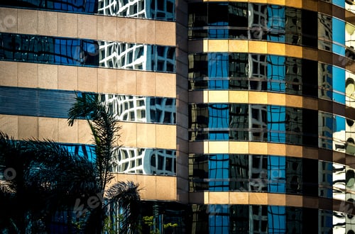 Preview: Modern Office Building Detail At Hong Kong, Glass Surface