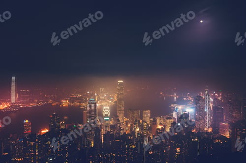 Preview: View On Hong Kong City Skyline From The Peak At Night