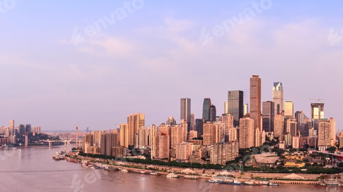 Preview: Modern Metropolis Skyline At Sunrise,Chongqing,China.