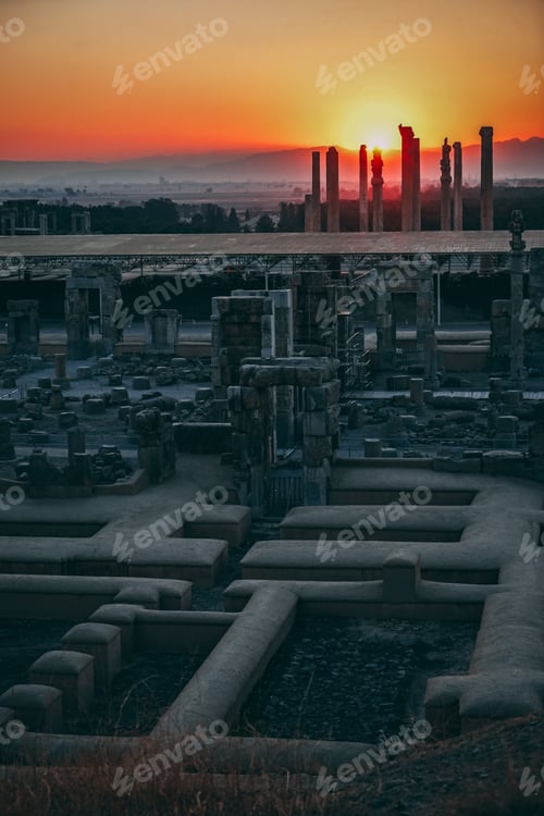 Preview: Sunset At Persepolis, Whose Magnificent Ruins Rest At The Foot Of Kuh-E Rahmat (Mountain Of Mercy)