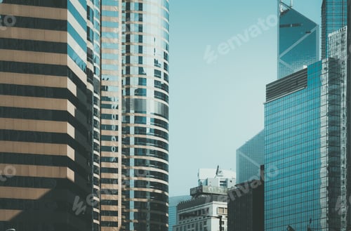 Preview: Modern Office Building Close Up In Hong Kong