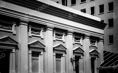 Preview: Windows Of Commercial Building With B&W Color