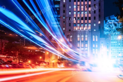 Preview: Busy Traffic And Urban Landscape At Night In Hong Kong