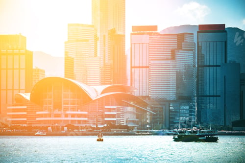 Preview: Hong Kong City View Against Sun Ray