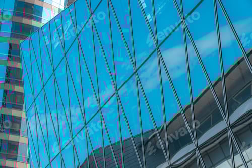 Visualização: Arquitetura moderna de Hong Kong; Edifício comercial de Hong Kong de perto