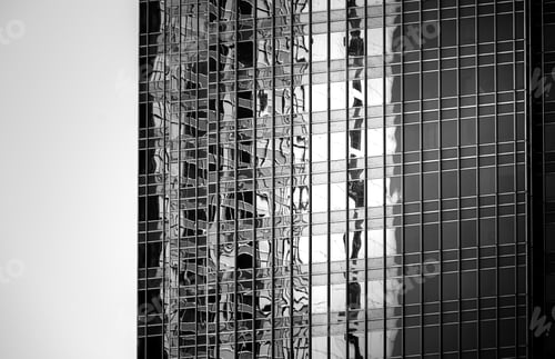 Preview: Windows Of Commercial Building In Hong Kong With B&W Color