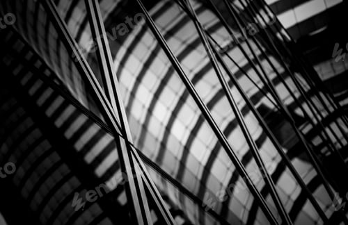Preview: Windows Of Business Building In Hong Kong With B&W Color