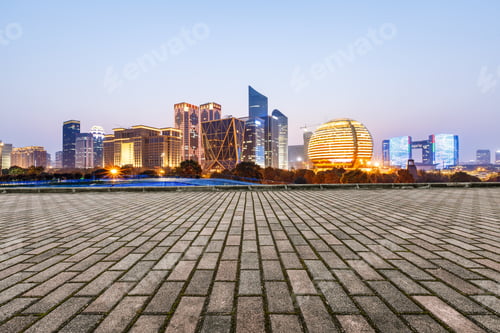 Preview: Nobody'S Square And The Beautiful Cityscape In Hangzhou