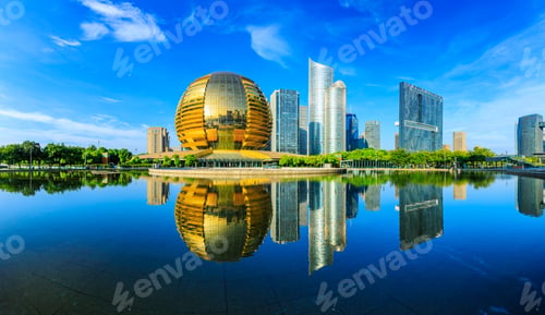 Preview: Modern City Skyline And Buildings In Hangzhou,China.