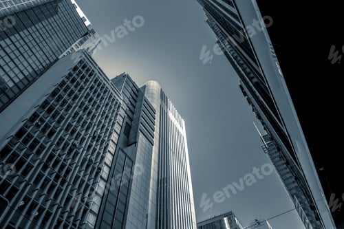 Preview: Commercial Building In Hong Kong With Blue Color
