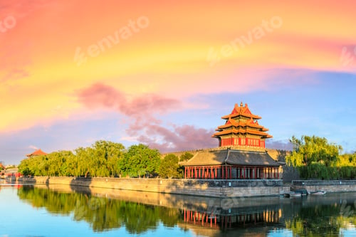Preview: Watchtower Of Forbidden City At Sunset,Beijing,China