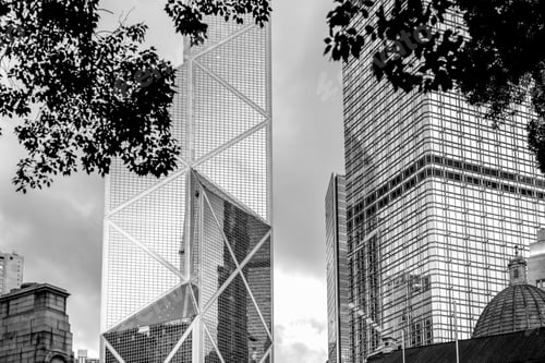 Preview: Commercial Building In Hong Kong With B&W Color