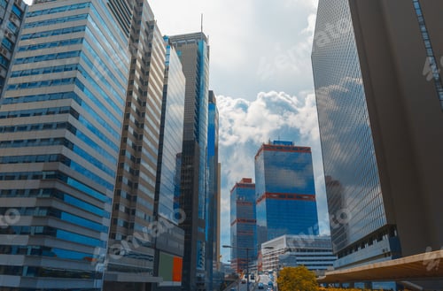 Preview: Bottom Up View Of Modern Office Building In Hong Kong