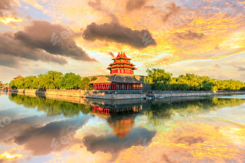 Preview: Watchtower Of Forbidden City At Sunset,Beijing,China