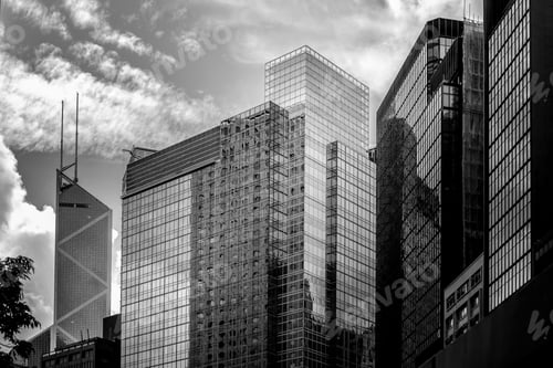 Preview: Commercial Building In Hong Kong With B&W Color