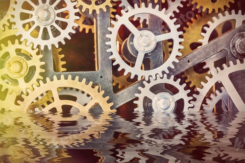 Preview: Clock Gear Set Reflection In The Water