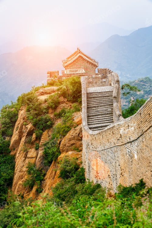 Preview: The Magnificent Great Wall Of China In The Sunset