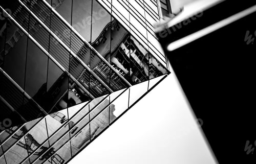 Preview: Windows Of Commercial Building In Hong Kong With B&W Color