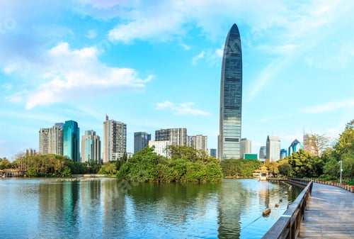 Preview: Shenzhen Modern City Skyline And Lake Scenery,China