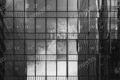 Preview: Hong Kong Commercial Building Close Up With B&W Style
