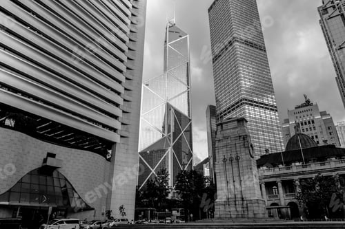 Preview: Commercial Building In Hong Kong With B&W Color